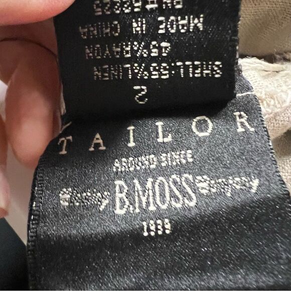 B Moss Elegant Tan ankle length linen skirt Size 2 - Picture 5 of 6